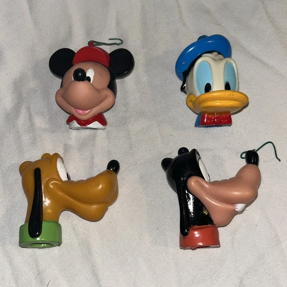 Vintage Disney Christmas Ornaments Walt Disney Co Mickey‎ Mouse Donald Head F1